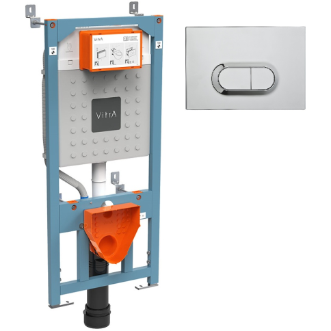 700-1873 Комплект инсталляции Vitra V12 с кнопкой смыва 740-0580 Хром фото 1