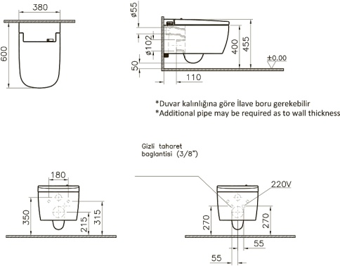5674B003-6193 V-Care Basic Интеллектуальный подвесной унитаз фото 3