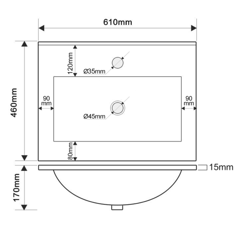 NS2001-60 Раковина накладная 60см белая OLIVEEKA фото 4