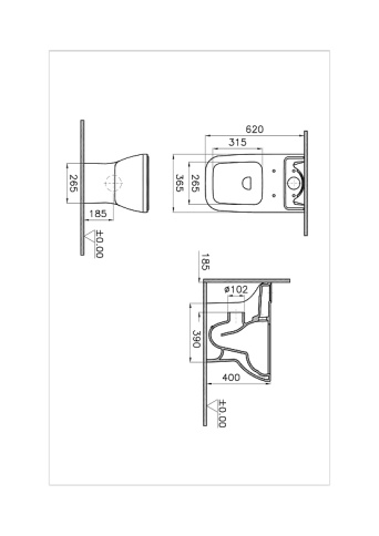 9833B003-7205 Integra Square Напольный безободковый унитаз Open-Back с бачком и сиденьем микролифт фото 2