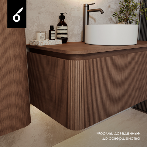 CMA100A Столешница 100см с 2-мя вырезами Орех для тумбы Милу (Milu) OLIVEEKA фото 4