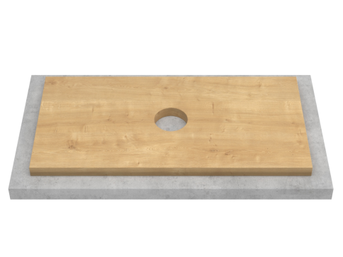 SPL80T Столешница 80см пластик HPL 38 Туя (1 вырез) фото 1