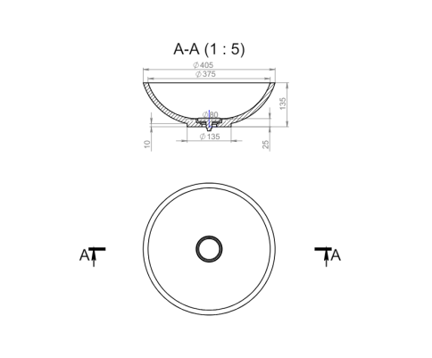 1.02.016.11.3 DEMETER Раковина 40x40 Soft Rock Color палитра RAL HOLBI фото 4
