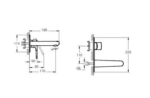 A42721EXP Root Round Внешняя часть встроенного смесителя для раковины хром VITRA фото 2