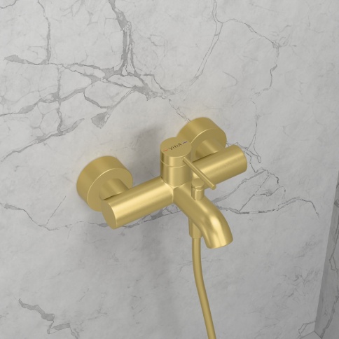 A4354825EXP Minimax Round Смеситель для ванны (без душевого гарнитура) золото брашированное VITRA фото 4