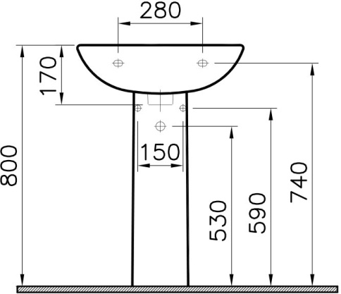 6895B099-1778 FIT Раковина 60см белая NORM (VITRA) фото 3