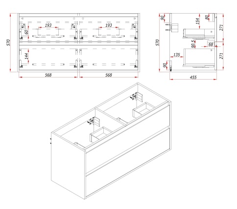 P120AT Тумба под раковину Парма 120 Аттик фото 4
