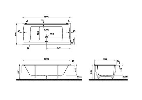 52540001000 Neon ванна 180x80 VITRA фото 3