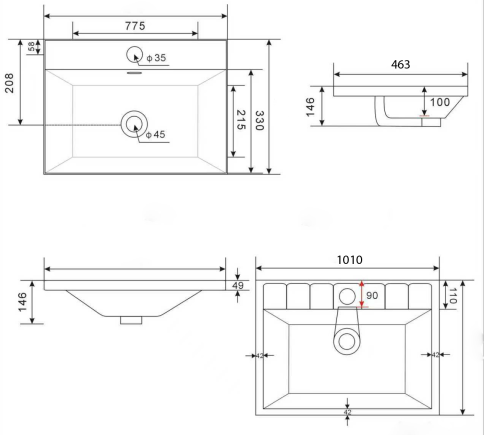 GLA10146 Раковина накладная GLASE 101 белая ZOV фото 3