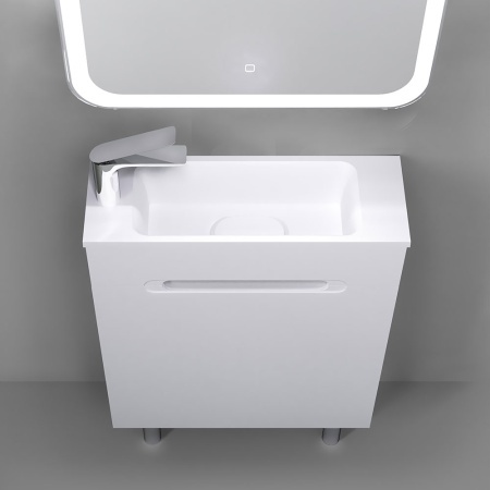 *Mol.08.50/W/JR Раковина Modul 50 литьевой мрамор белый JORNO фото 2