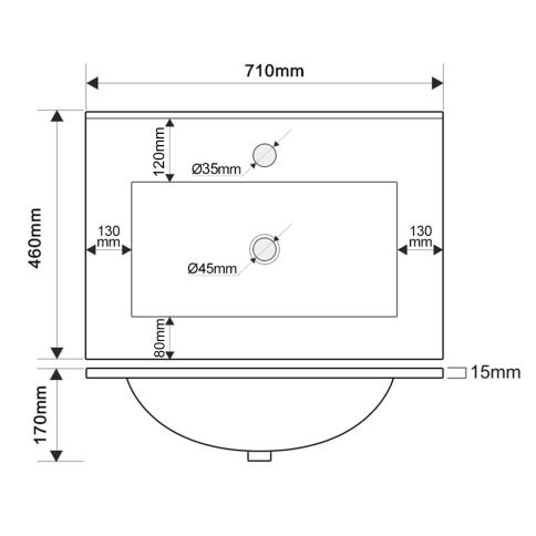 NS2001-70 Раковина накладная  70см белая OLIVEEKA фото 4