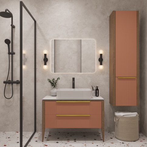 PVL Пенал Валенсия Бежево-розовый (правый R) (RAL 3012) фото 3