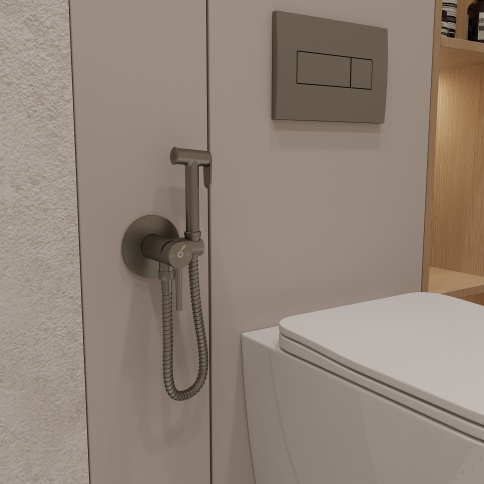 OL-829902-BGM Y-LINE Гигиенический душ со смесителем оружейный металл OLIVEEKA фото 2