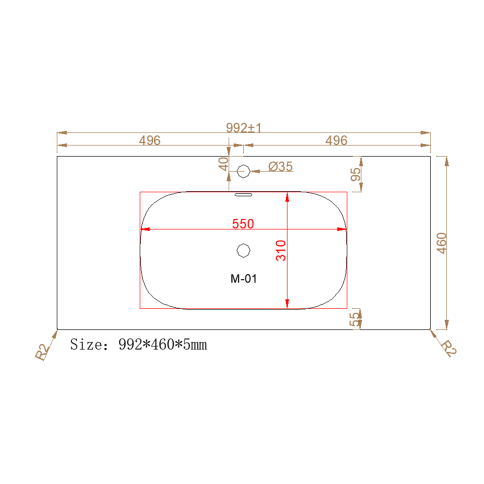 M115W100 Раковина накладная из авиаля 100см белый матовый OLIVEEKA фото 2
