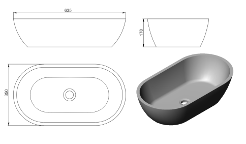 1.02.009.11.3 MERCURY Раковина 64x35 Soft Rock Color палитра RAL HOLBI фото 4
