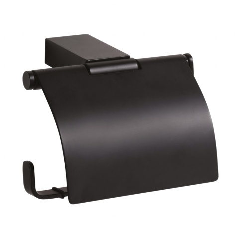 135012010 NERO Держатель для туалетной бумаги с крышкой черный BEMETA фото 1