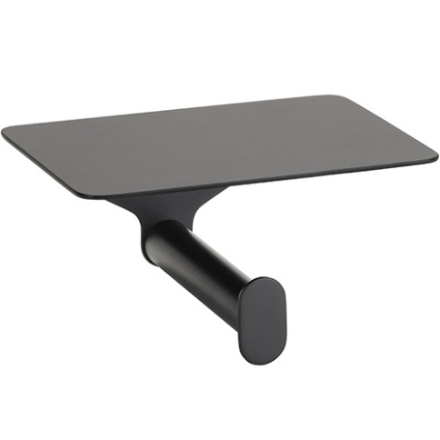 167112150 ORGANIC BLACK Держатель для туалетной бумаги с полкой черный матовый BEMETA фото 1