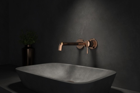 E5709 Смеситель для раковины настенный Atlas розовое золото TESKA фото 2