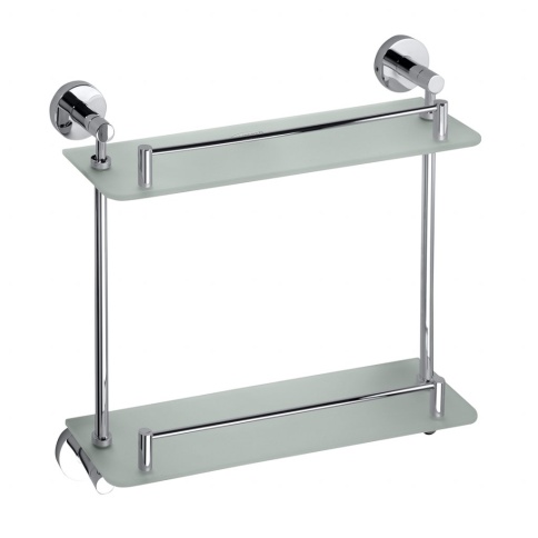 104202122 OMEGA Полочка стеклянная двойная, хром BEMETA фото 1