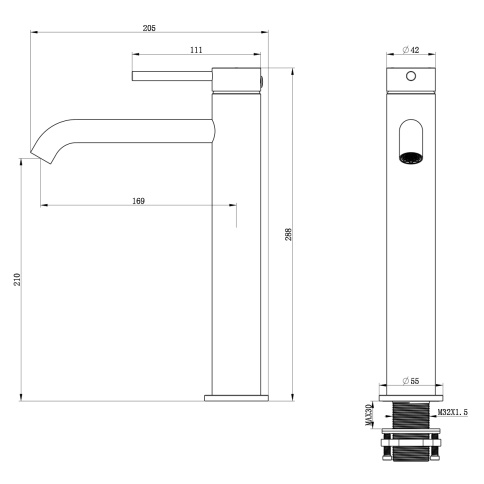 OL-88239017-BN Y-LINE Смеситель для раковины высокий брашированный никель OLIVEEKA фото 8
