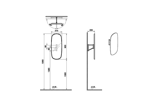 64059 Plural Зеркало 35 см поворотное цвет американский орех VITRA фото 3