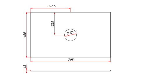 KPK795 Столешница 80см компакт-плита Курибита (1 вырез) фото 3