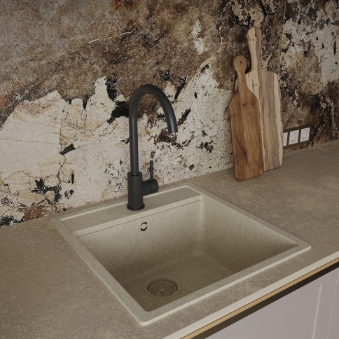 OL-963002-MB Кухонный смеситель черный матовый OLIVEEKA фото 2