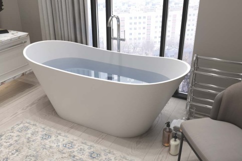 1.01.004.11.1 AFINA Ванна 161x66 Soft Rock Белый матовый HOLBI фото 2