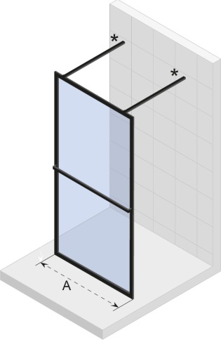 LUCID GD401 900 x 2000 BLACK душевая перегородка, черный RIHO фото 2