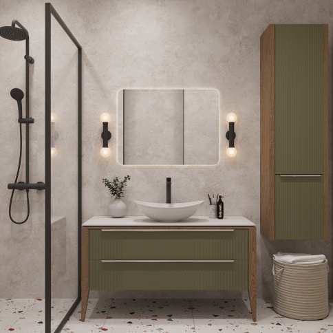 V100Z-KPW Тумба со столешницей Валенсия 100 Зелeный тростник (RAL 6013) фото 6