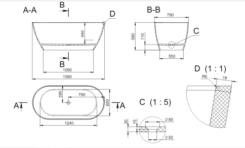 1.01.002.11.2 VENUS NEW Ванна 158x79 Soft Rock Duo палитра RAL HOLBI фото 4