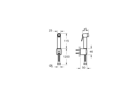A4574736 Душ гигиенический с держателем и шлангом матовый черный VITRA фото 2