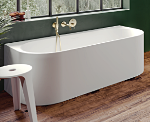 B131001105 VALOR Ванна 180x80 BACK2WALL белая матовая RIHO фото 1