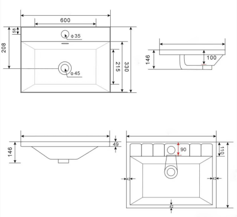 GLA8146 Раковина накладная GLASE 81 белая ZOV фото 3