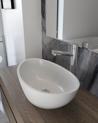 1.02.005.11.1 EUROPE Раковина 54x33 Soft Rock Белый матовый HOLBI фото 3