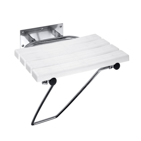 301102181 Откиднoe сидeнье для душа c oпopной ножкой белый BEMETA фото 1