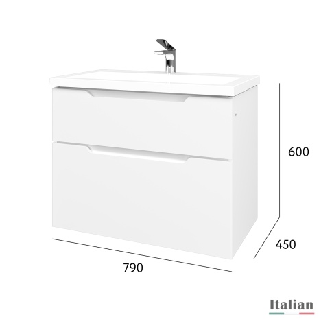 Pro.01.80/P/W/JR Тумба Puro 80 белый JORNO фото 7