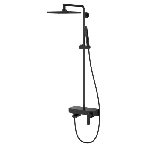 NG3580 Душевая стойка Niagara со смесителем и изливом, черная TESKA фото 1