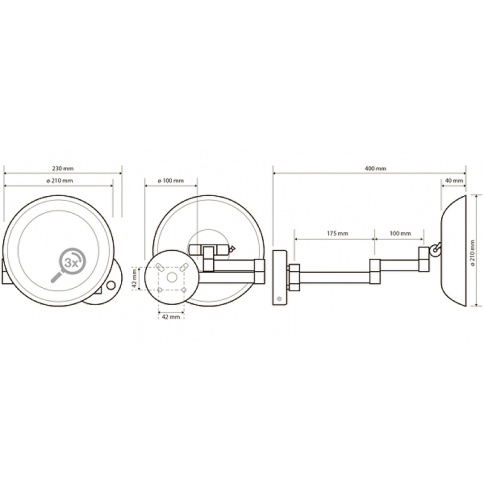 116101802 Косметическое зеркало d.200 мм с подсветкой LED (сенсорное) хром BEMETA фото 2