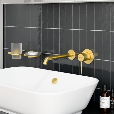 A4354925EXP Minimax Round Внешняя часть встроенного смесителя для раковины золото брашированное VITRA фото 6