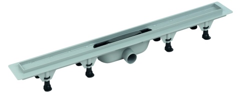 SZE5751 Пластиковый сливной канал с решеткой и рамкой из нержавеющей стали ПОД ПЛИТКУ, L = 755 мм, сухой затвор фото 2