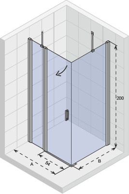 NOVIK Z203 90x90   душевое ограждение, хром RIHO фото 2