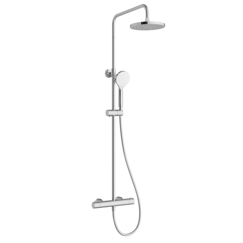 A47298EXP JOY Round Душевая стойка с термостатом с верхним и ручным душами хром VITRA фото 1